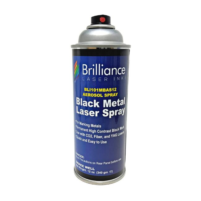 12 Oz - BLI101 - Aerosol Black Laser Ink for Metals Marking - CO2 Laser - Fiber Laser - YAG, Durable, Permanent, High Contrast, Brilliance Laser Inks