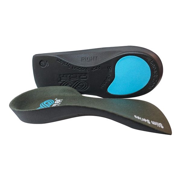 HHUK ¾ Length Slim Fit Shoe Inserts. Plantar Fasciitis Insoles. Orthotic Foot Supports. Flat Feet. Arch Support. Pain Relief. (M 7-8.5)