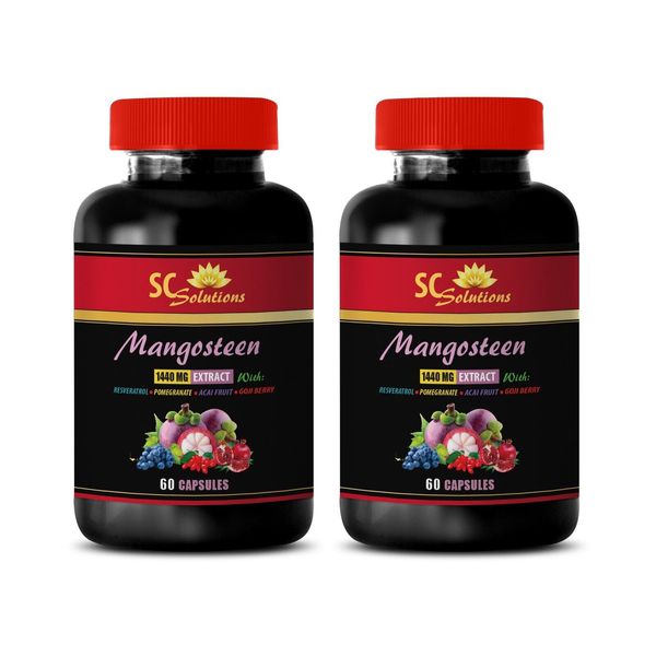 Cellular health - MANGOSTEEN FRUIT EXTRACT - Energy for weight loss - 2 Bottles