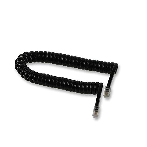 Replacement Telephone Handset Cords Coiled Cable (1 metre, Black) 30cms coiled