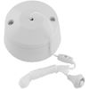 1m Pull Cord Ceiling Switch - 10A 230V - WHITE PLASITC Bathroom Round Rose 2 Way - Pull Down Shower Switch