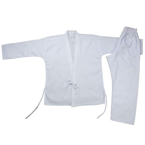 FLUORY Karate Uniform with Belt, White Karate Gi for Adult & Children Size 000-6