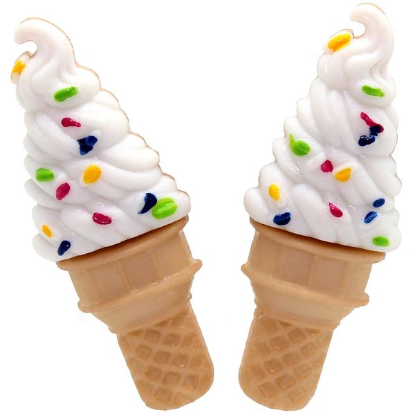 Bluebubble ICE CREAM PARLOUR Mr Whippy Stud Earrings on Gift Card