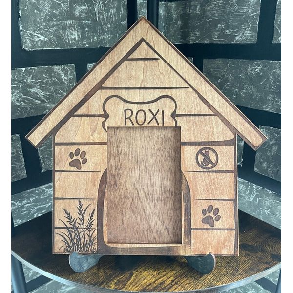 Picture Frame Personalized Doghouse Wood Picture Frame 4x6 Picture Frame