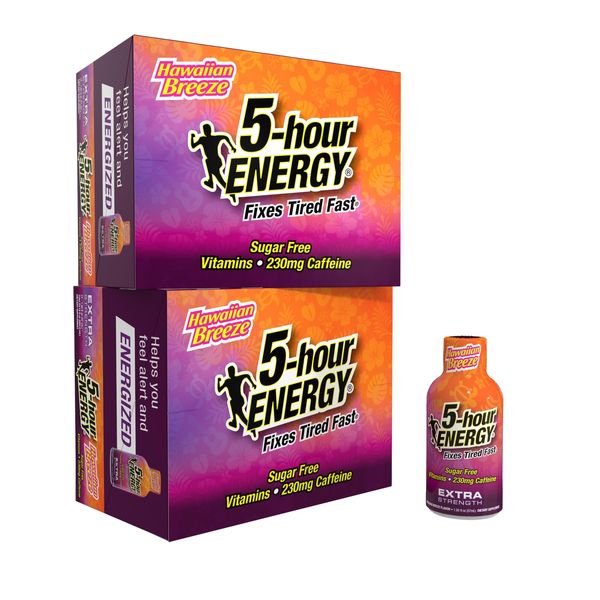 5-hour ENERGY Extra Strength Energy Shot, Hawaiian Breeze Flavor, Zero Calories