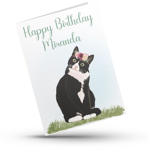 Personalised American Shorthair Pet Cat, Happy Birthday Card For Cat Lady