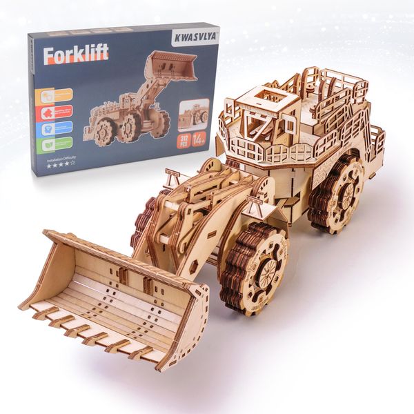 3D Wooden Puzzles Forklift Model Kits, Models for Adults and Teens, Brainteasers and Puzzles for Christmas/Birthday