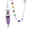 Soulnioi 7 Chakra Amethyst Pendulum, for Divination and Meditation