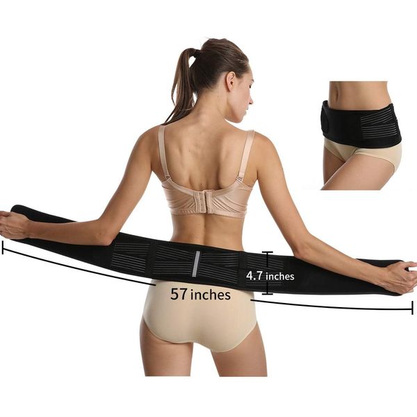 SUNFATT Sacroiliac Belt,Back Support Belt for Women,55"Back Brace for Lower Back Pain Women and Men,Lower Back and Sciatica Pain Relief Devices,Lumbowrap Plus Size Back Support Suit for 43-57"Hip.