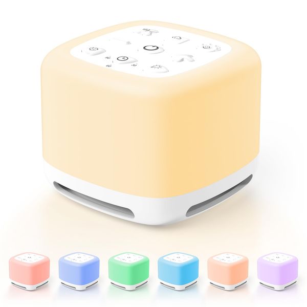 [3 in 1 Newest] OQIMAX 40 Sounds White Noise Machine| 7 Night Light | Wireless Speaker, Easy Sleep Sound Machine for Baby Adults Kids, Timers & Memory Function, for Yoga, Aid Meditation, Sleeping