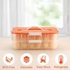 BTSKY Deviled Egg Platter with Lid, 2-Layer 36 Slots Deviled Egg Carrier, Clear Portable Egg Holder for Fridge Reusable Deviled Egg Tray Egg Carton Box for Easter and Party Favor (2-Layer, Orange)