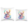 Rainbow Clouds Yorkshire Terrier Terriers Yorkie Throw Pillow