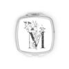 Personalised Initial M Any Letter Vintage Black Floral Compact Pocket Mirror Initials Custom Monogram