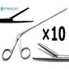 10 Pcs Ear ENT Forceps Alligators 8" Surgical Serrated 1.6cm Jaws Premium Tools