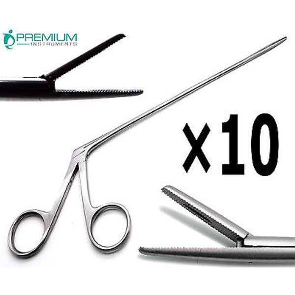 10 Pcs Ear ENT Forceps Alligators 8" Surgical Serrated 1.6cm Jaws Premium Tools