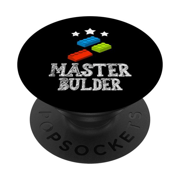 Cool Master Builder Funny Building Blocks Retro PopSockets Standard PopGrip