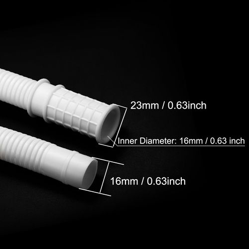 MECCANIXITY Universal Air Conditioner Drain Hose 16mm ID 9.8ft with Clamp for AC Units Washing Machine, White
