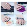 8 Sheets Full Wraps Nail Polish Stickers with 1 Pcs Nail File, Mwoot Self-Adhesive Nail Art Decals Strips Gradient Glittery Manicure Kits for Women