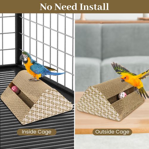 OSWINMART Parrot Cardboard Toy with Jingle Ball