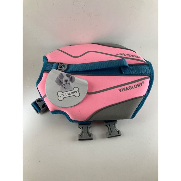 Vivaglory Dog Life Jacket -Pet Safety Vest-Pink and Gray--Size Small