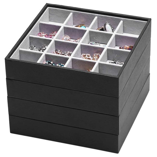 Stackable Jewelry Accessory Organizer Trays Set 