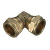 Pack of 2-22mm x 15mm Reducing Compression Elbow (Known as Brass Reducer/Brass Compression Fittings/Elbow/Pipe Reducer)