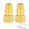 ERGAOBOY 2 Pcs 8MM OD X 1/2" BSP Thread Brass Compression Pipe Fitting, Heavy Duty Brass Compression Fitting