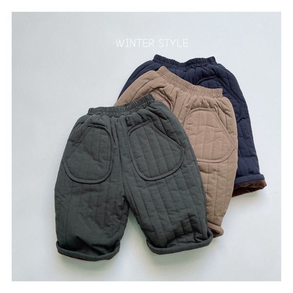 Baby Solid Color Cotton Quilted Winter Pants Outfits - 80 (9-12M) / Khaki