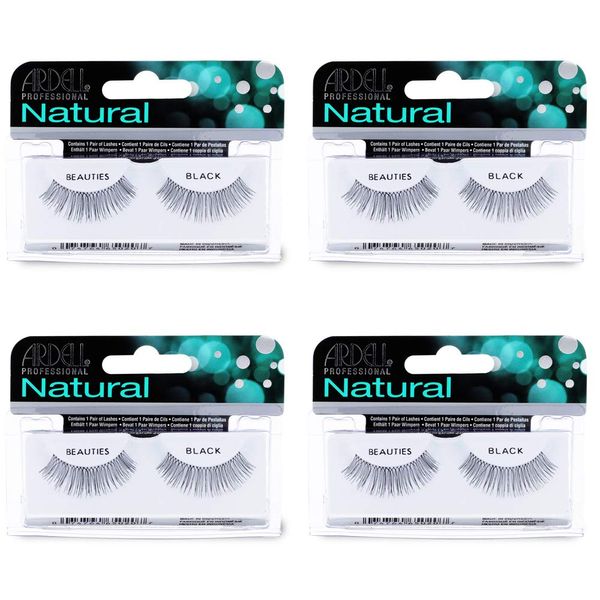 Ardell Natural Lashes False Eyelashes Beauties Black (4 pack)
