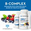 Vitaminerals 2BG+™ B Complex Immune Support High Potency B Complex | Fruits & Veggies Blend | 120 Veggie caps