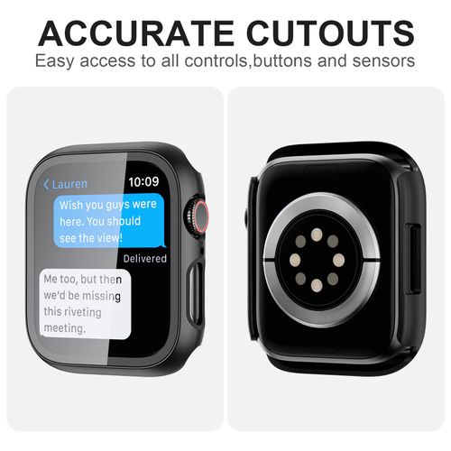 14 Pack Case with Tempered Glass Screen Protector for Apple Watch Series 8 Series 7 45mm,JZK Hard PC Full Coverage Slim Guard Bumper Protective Cover HD Ultra-Thin Cover for iWatch 45mm Accessories