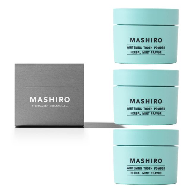 MASHIRO Medicated Whitening Tooth Powder, Herbal Mint, 1.1 oz (30 g) (Approx. 100 Uses), Set of 3, Quasi-Drug Whitening Toothpaste, Stain Care, Yellowing, Bad Breath, Made in Japan