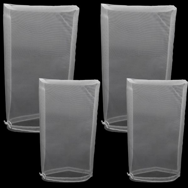 Filter Bags Fine Mesh Strainer Bag Reusable Nylon Brew Bags Drawstring Straining Brew for Juice Milk Home Brewing Hop 4 Pcs