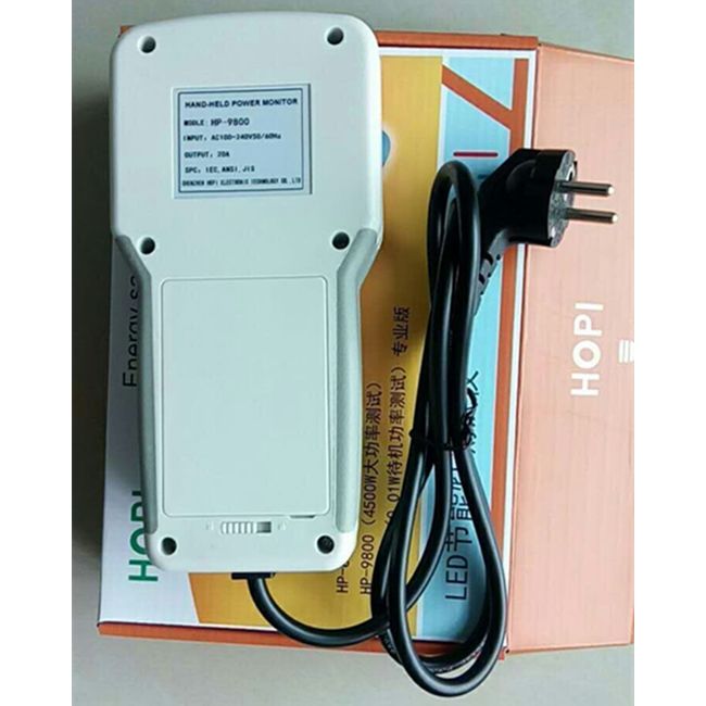 statistieken bros dikte HOPI HP-9800 Handheld Power Meter Power Analyzer LED Tester Meter Socket  Measurable Current voltage Power Factor Monitors - EveryMarket