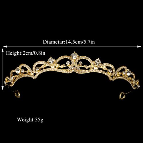 Vovii Gold Tiaras and Crowns for Women, Rhinestone Princess Crowns for Women Girls, Small Gold Tiara Crown Headband for Women Halloween Costume Party Prom Bride Birthday