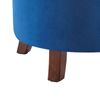 Tufted Storage Ottoman Large Footrest Stool Coffee Table, Navy Blue