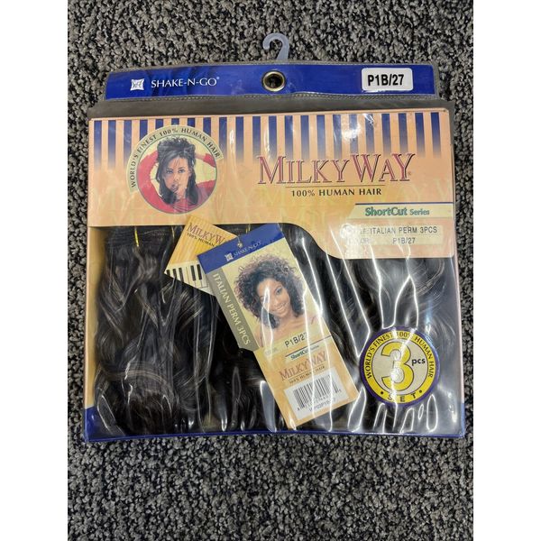 Milky Wasy 100% Human Hair ITALIAN PERM 3pcs Color: P1B/27