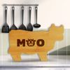 Moo 14.75 x 9.75" Cow Shape Cutting Board | Funny Kitchen Chopping Board