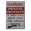 decor office restaurant Warning Private Property metal tin sign