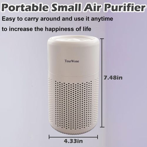 Small Portable Air Purifier for Home/Office/Kitchen/Car/Pet Bedroom, Mini Portable HEPA Air Purifiers for Small Space