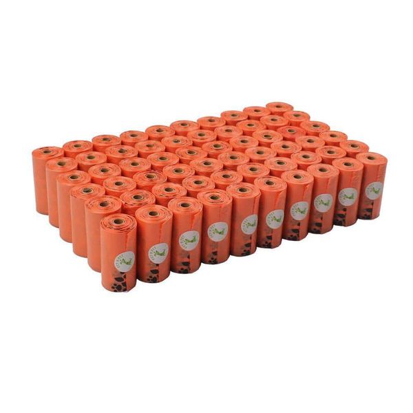 Dog Poop Bags Large Orange Thick Leakproof Earth-Friendly (1080-Count, 60-Rolls)