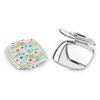 Personalised And Blue Floral Compact Pocket Mirror Any Name Initials Custom Monogram