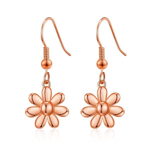 Philip Jones Rose Gold Plated Daisy Drop Earrings