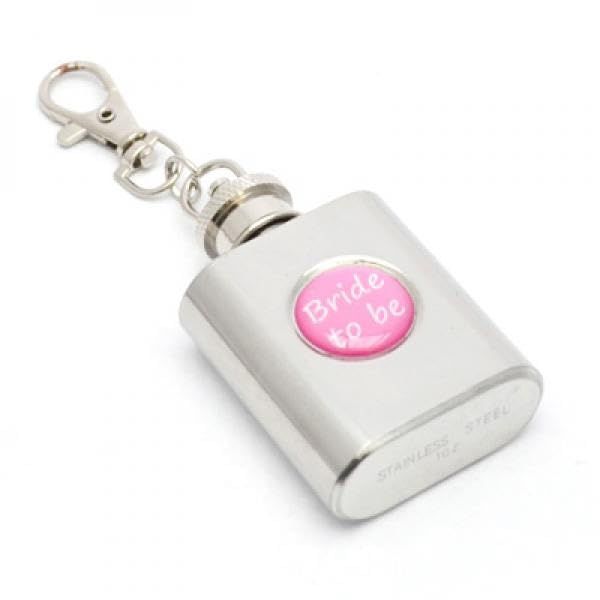 Bride To Be Design 1oz Keyring Hip Flask Presented in a Box