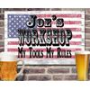 Custom Workshop Sign – Personalized American Flag Wall Art with Name & Saying |