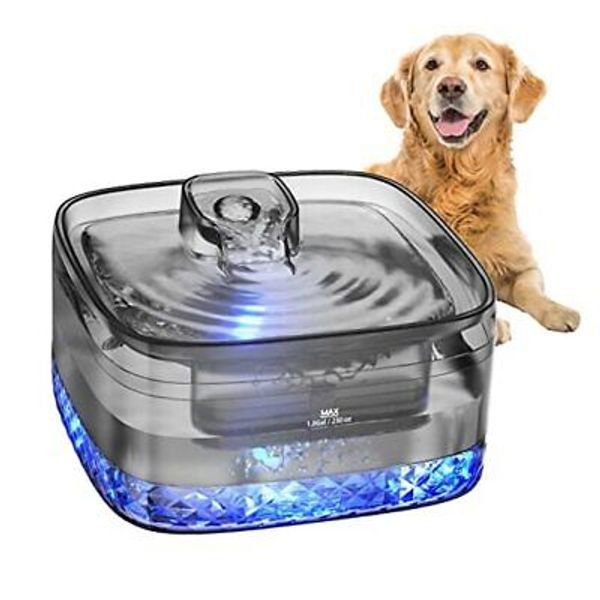 Dog Water Fountain for Large Dogs, 270oz/2.1Gal/8L Large Dark Grey Dog Fountain