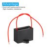 PATIKIL 5uF 450V CBB61 Capacitor, 2Pcs Ceiling Fan Capacitor, Black, Rectangular, Polypropylene