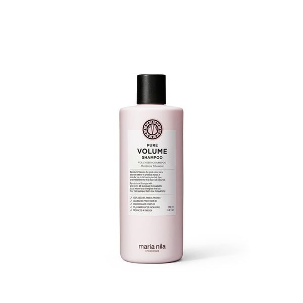 Maria Nila Pure Volume Shampoo, 11.8 Fl Oz / 350 ml, Vitamin B5 Gives Volume to Thin & Fine Hair, 100% Vegan & Sulfate/Paraben free