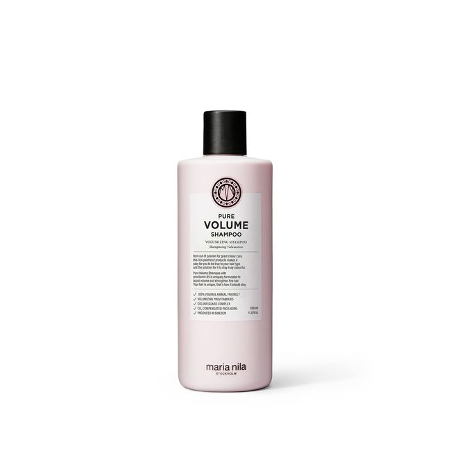 Maria Nila Pure Volume Shampoo, 11.8 Fl Oz / 350 ml, Vitamin B5 Gives Volume to Thin & Fine Hair, 100% Vegan & Sulfate/Paraben free