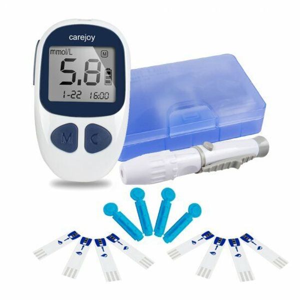 Carejoy Blood Glucose Meter Kit Glucometer Diabetes Sugar Monitor Test Strips